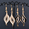 SINLEERY Charm White Black Enamel Earrings For Women Gold Color Leaf Drop Earrings Female  Jewelry ES524