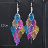 SINLEERY Charm White Black Enamel Earrings For Women Gold Color Leaf Drop Earrings Female  Jewelry ES524