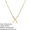 SUNIBI  Stainless Steel Necklace for Woman Personality Infinity Cross Pendant Gold Color Necklaces on Neck Women Jewelry