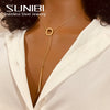 SUNIBI  Stainless Steel Necklace for Woman Personality Infinity Cross Pendant Gold Color Necklaces on Neck Women Jewelry