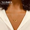 SUNIBI  Stainless Steel Necklace for Woman Personality Infinity Cross Pendant Gold Color Necklaces on Neck Women Jewelry