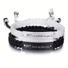 2 Pcs Handmade White Black Braided Rope Bracelet Set Adjustable Stainless Steel Couple Bracelets Valentine's Day Gifts - Image 3