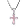 Hip Hop Cross Necklace For Men Cubic Zirconia Iced Out Pendant Gold Color Stainless Steel Rope Chain On Neck Jewelry - Image 11