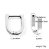 Geometric Square Star Heart U Shape Hoop Earrings For Women Men Golden Sliver Color Stainless Steel Retro Piercing - Image 16