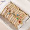 Mhs.sun Stone 12 Months Birthstone Bracelets Gold Plated Stainless Steel Bead Bracelet Birthday Jewelry For Women Men - Image 1