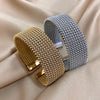 Greatera Close Line Embossing Stainless Steel Men's Bracelet Braided Mesh Open Bangle Classic Daily Party Wear Jewelry Gifts - Image 1