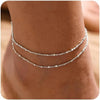 Gold/Silver Ankle Bracelets for Women, Gold Anklets for Women Beads Anklets Set Layered Anklet Gold Jewelry Gift - Image 7