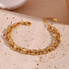 E B Belle Official Store Oval Flower Handmade Chain Bracelet Gold Plated Women's Hand Bracelets 316L Stainless Steel Jewelry - Image 6