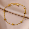 Stainless Steel Anklets for Women Gold Color Beads Chain Anklet Bracelet Summer Beach Foot Jewelry Item - Image 4