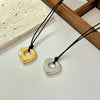 Jewelry Heart Necklace Black Wax Rope Charm Irregular Metal Pendant Necklaces Clavicle Chain for Couple Birthday Gift - Image 6