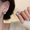Silver Zircon Snowflake Stud Earrings For Woman Piercing Earring Wedding Jewelry Prevent Allergies - Image 3