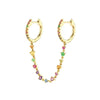 Chain Hoop Piercing Earring with Square and Waterdrop Details - Image 24