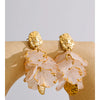 Fairy Stainless Steel Resin Flower Petal Drop Sweet Earrings for Women Spring Summer Style Handmade Jewelry - Image 2