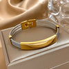 Greatera Stainless Steel Bent Wire Bracelet Three-colour Creative Design Bangle For Women Men Triple Wire Braided Twine Bracelet - Image 9