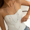 Long Imitation Pearl Chain Necklace Set 2 Pieces - Image 4