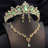 Bridal 3 Pcs Wedding Crown Jewelry Sets Tiaras and Necklace Earrings Set Party Prom Bride Dress Costume Accessories - Image 3