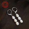 Baroque Freshwater Pearl Earrings. Simple, Elegant And Versatile Long Three-bead Earrings - Image 9