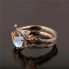 Vintage Boho Hollow Leaf Moonstone Ring for Women Niche Design Ethnic Rings Vocation Jewelry Gifts - Image 4
