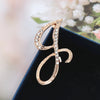 Women Rhinestone Brooch A-Z English Letter Gold Color Metal Pins Crystal Alphabet Jewelry Shirt Clothes Accessories Gift - Image 16