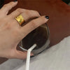 Silver Rings For Women Simple Elegant Open Vintage Gold Wide Flat Ring Jewelry Gift - Image 4
