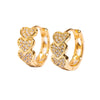 Stainless Steel Zircon Heart Earrings For Women Gold Color Plated Hoop Earrings Jewelry Gifts - Image 3