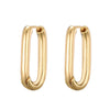 Gold Color Geometric Oval Rectangle Hoop Earrings For Women Zircon Wedding Jewelry Elegant Female Dangle Earings - Image 10