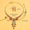 Stonefans Red Folwer Necklace Earrings Ring and Bracelet Set Jewelry for Women Nigeria Rhinestone Party Jewelry Set Gift