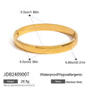 Gold Plated Smooth Steel Curved Square Smooth Buckle Bangle Cuff Bracelet Jewelry - Image 9