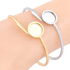 2pcs Stainless Steel 12mm Cabochon Bracelet Base Blanks Gold Plated Cuff Bracelets Bangle Bezel Settings With Spike End - Image 1