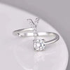 Zircon Initial A-Z Letter Rings for Women Girl Adjustable Opening Ring Name Alphabet Female Wedding Jewelry Gift - Image 24