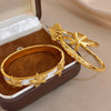 Three Starfish White Shell Bracelets Heart-shaped Star Zirconium Copper Bangles Chic Men Women's Jewelry - Image 3