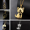 Kitten Cat Pendant Necklace For Women Stainless Steel Cold Color Lovely Cats Animal Neck Chain Jewelry Gift - Image 1