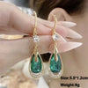 Green Color Hanging Earrings for Women Crystal Wedding Jewelry Imitation Pearl Drop Earrings Boucle Oreille - Image 15