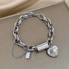 Heart Detail Necklace or Bangle in Two-Tone Stainless Steel Style - Image 16