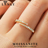 Opening Ring for Women Girls Sparkling Lab Diamond Half Eternity Wedding Ring Adjustable Jewelry Gift - Image 1
