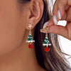 Creative Christmas Snowman Drop Earrings For Women Cute Enamel Gingerbread Man Candy Cane Dangle Earring Year Jewelry Gift - Image 7
