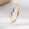 Unique Two Tone Twisty Design Rings for Women Brilliant Cubic Zirconia Wedding Romantic Jewelry Daily Wear Accessories - Image 3