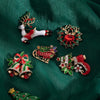 Christmas diamond pin elk sleigh boots brooch Shirts Accessories Metal Badge Jewelry Gift For Friends Merry Chrismas - Image 4