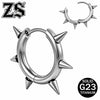ZS 1 PC Titanium Punk Spike Hoop Earrings Women Men Round Earring Taper Clicker Rings Ear Conch Helix Piercing 10/12MM - Image 1
