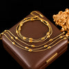 316L Stainless Steel Multilayer Wearing Chain Necklace Bracelet Set For Women Gold Color Jewelry - Image 7