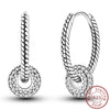 Silver Hoop Earrings Starlight Heart Butterfly Crystal Zircon Hoop Earrings For Women Girl Jewelry Gift - Image 7