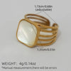 Shell Stainless Steel Gold Plated Adjustable Opening Rings for Women Engagement Party Gift Temperament Jewelry - Image 8