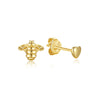 Infinity and Heart Stud Piercing Earrings with Crystal Accents - Image 12