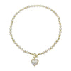 Imitation Pearl Necklace with Heart Pendant - Image 6