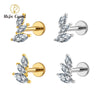 Titanium 16G Cluster Marquise CZ Tragus Helix Stud Conch Lobe Rook Cartilage Leaf Climber Flat Back Labret - Image 1