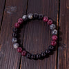 Black Glitter Stone Bracelet For Women Garnet Stone Beads Elastic Chain Bangle Men Party Jewelry Gift - Image 6