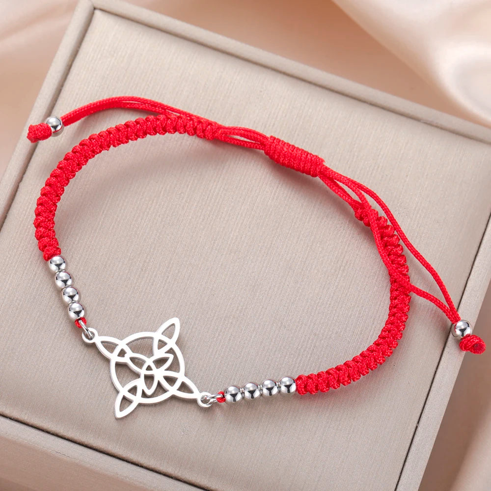 Triquetra Witch Knot Bracelet Celtics Good Luck Symbol Irish Trinity Knot Talisman Stainless Steel Couple Jewelry - Image 1