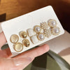 6/10/12 Pcs Simulated Pearl Round Square Stud Earrings Small French Elegant Daity Ear Studs for Women Daily Jewelry Sets F - Image 3