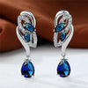 Female Blue Rainbow Stone Earring Silver Color Clip Earrings For Women Charm Crystal Zircon Wedding Jewelry - Image 1