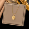 Stainless Steel Flower Pendant Necklace For Women Ladies Gold Color Clavicle Chain Jewelry Wedding Gifts - Image 3